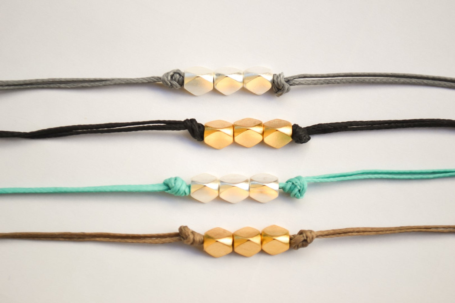 Brown ankle bracelet with matt gold nugget beads cubes - shani-adi-jewerly