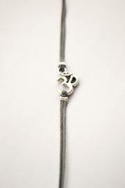 Wrapped om bracelet, gray cord - shani-adi-jewerly