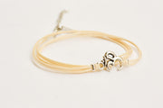 Silver Om bracelet, wrapped ohm bracelet, yoga jewelry, hindu synbol - shani-adi-jewerly