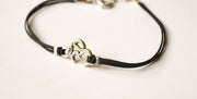 Om bracelet for men, black cord - shani-adi-jewerly