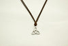 Trinity necklace for men, brown cord - shani-adi-jewerly