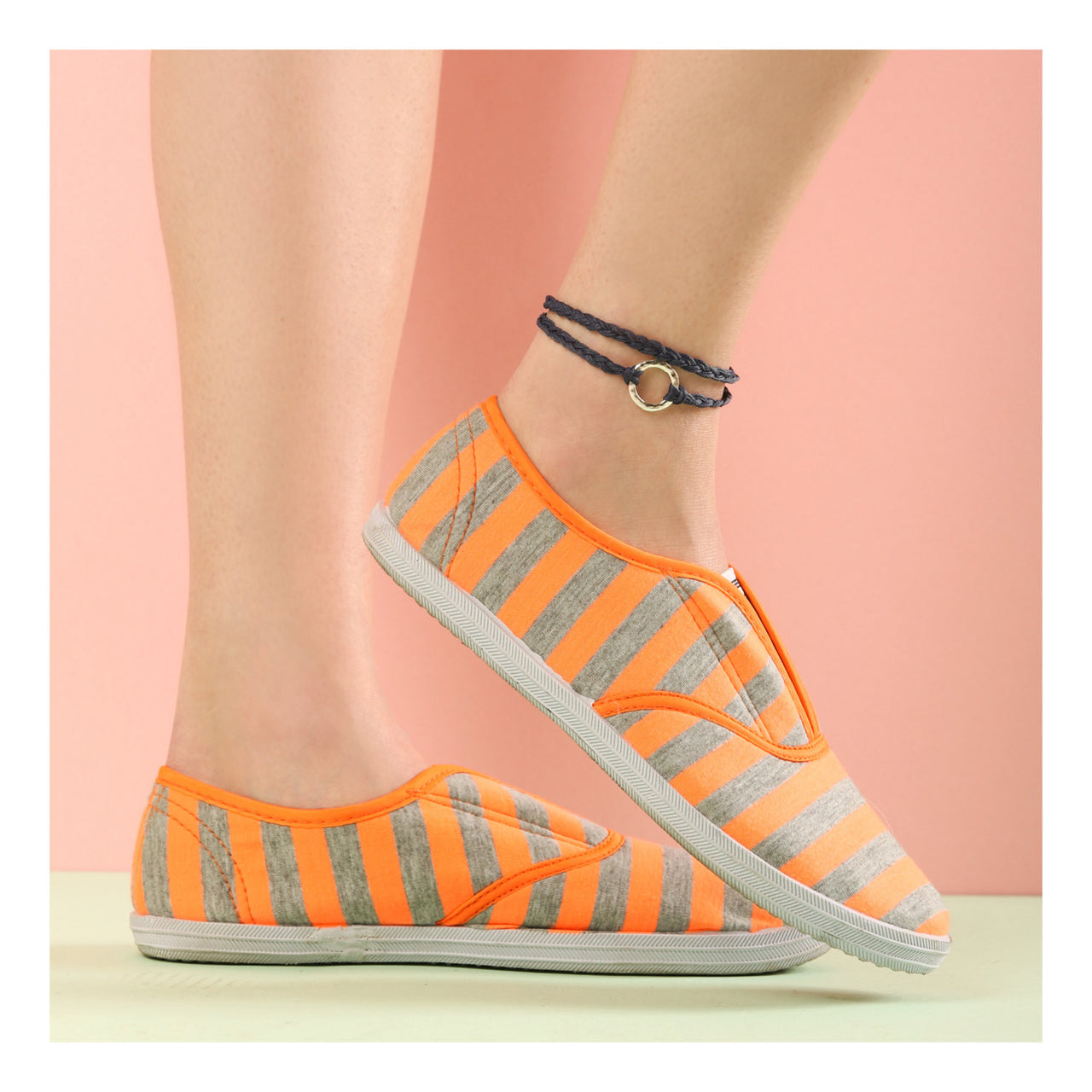 Blue wrap anklet with a silver circle charm - shani-adi-jewerly