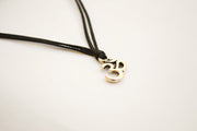 Silver Om necklace for men, black cord - shani-adi-jewerly