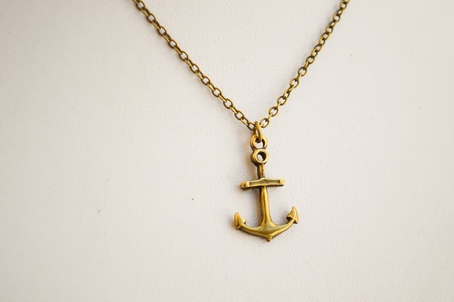 Bronze anchor necklace for men, link chain necklace, nautical - shani-adi-jewerly