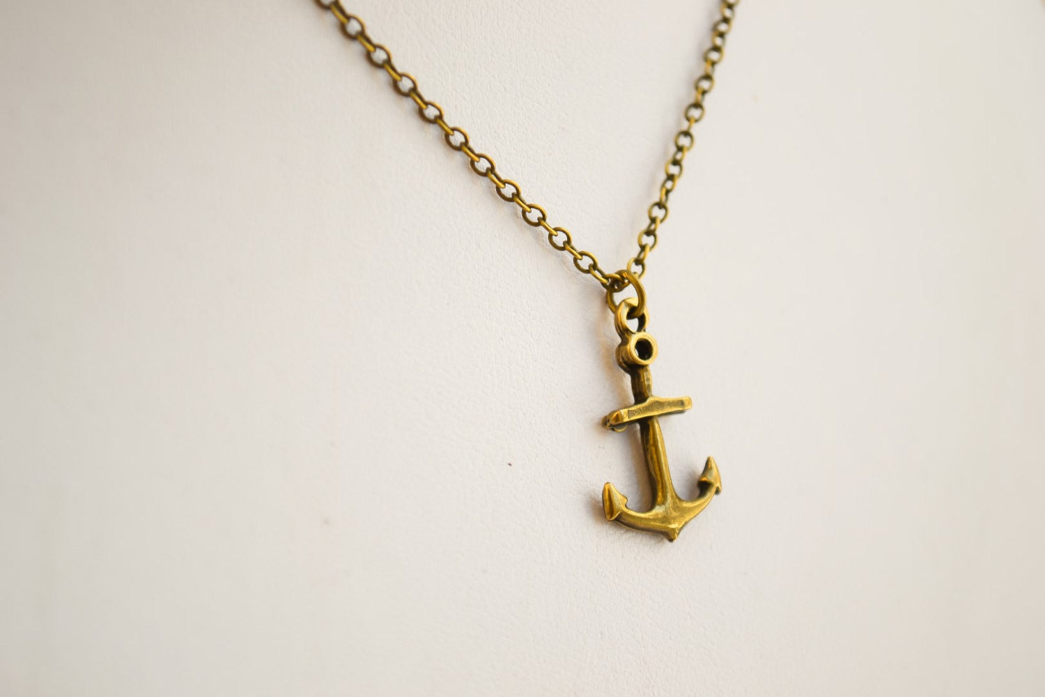 Bronze anchor necklace for men, link chain necklace, nautical - shani-adi-jewerly