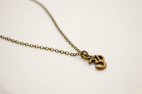 Bronze Om chain necklace for men - yoga necklace - shani-adi-jewerly