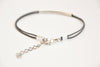 Gray cord bracelet with a silver plated tube - shani-adi-jewerly