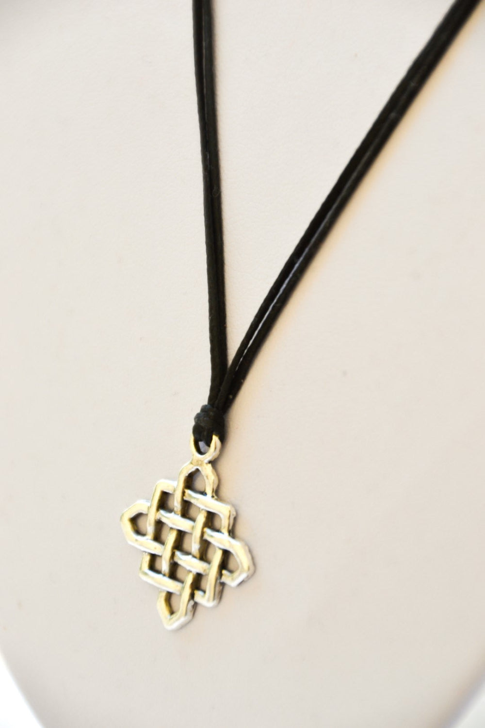 Silver infinity pendant and black cord bracelet - shani-adi-jewerly