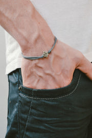 Infinity bracelet for men with gray cord - shani-adi-jewerly