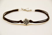 Infinity bracelet for men, brown cord - shani-adi-jewerly