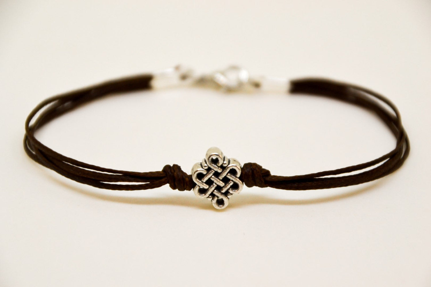Infinity bracelet for men, brown cord - shani-adi-jewerly