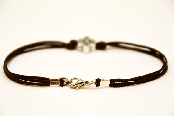 Infinity bracelet for men, brown cord - shani-adi-jewerly