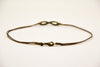 Men's anklet with a bronze infinity charm and a brown cord - shani-adi-jewerly