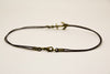 Bronze anchor anklet for men, brown cord - shani-adi-jewerly