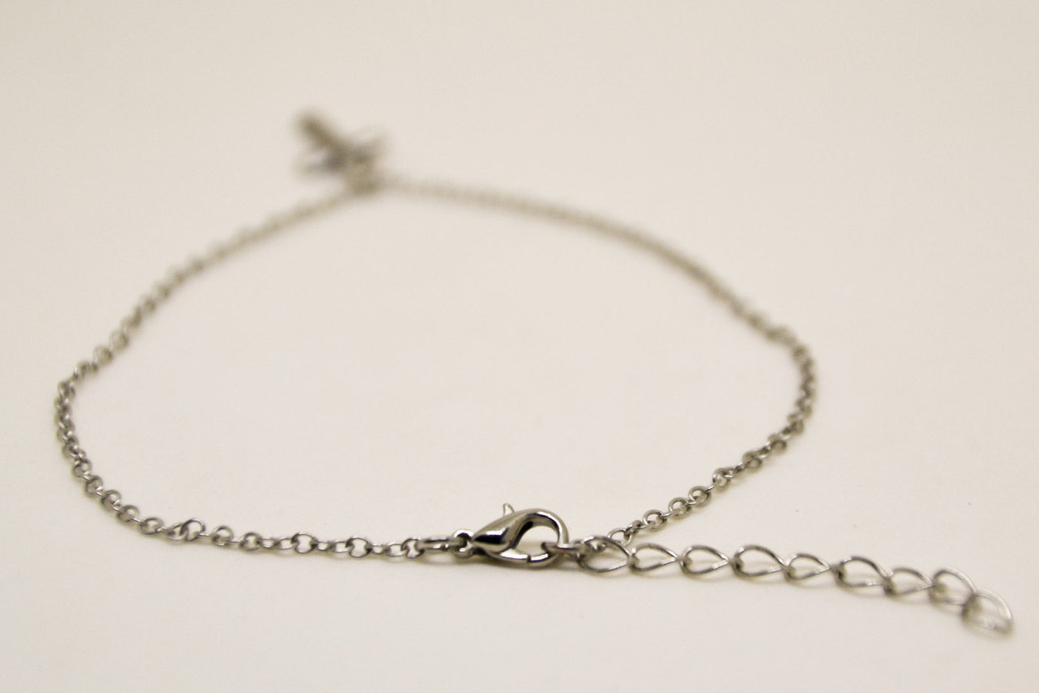Stainless steel chain ankle bracelet with dangle cross charm - shani-adi-jewerly