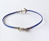 Bronze anchor bracelet for men, blue cord - shani-adi-jewerly