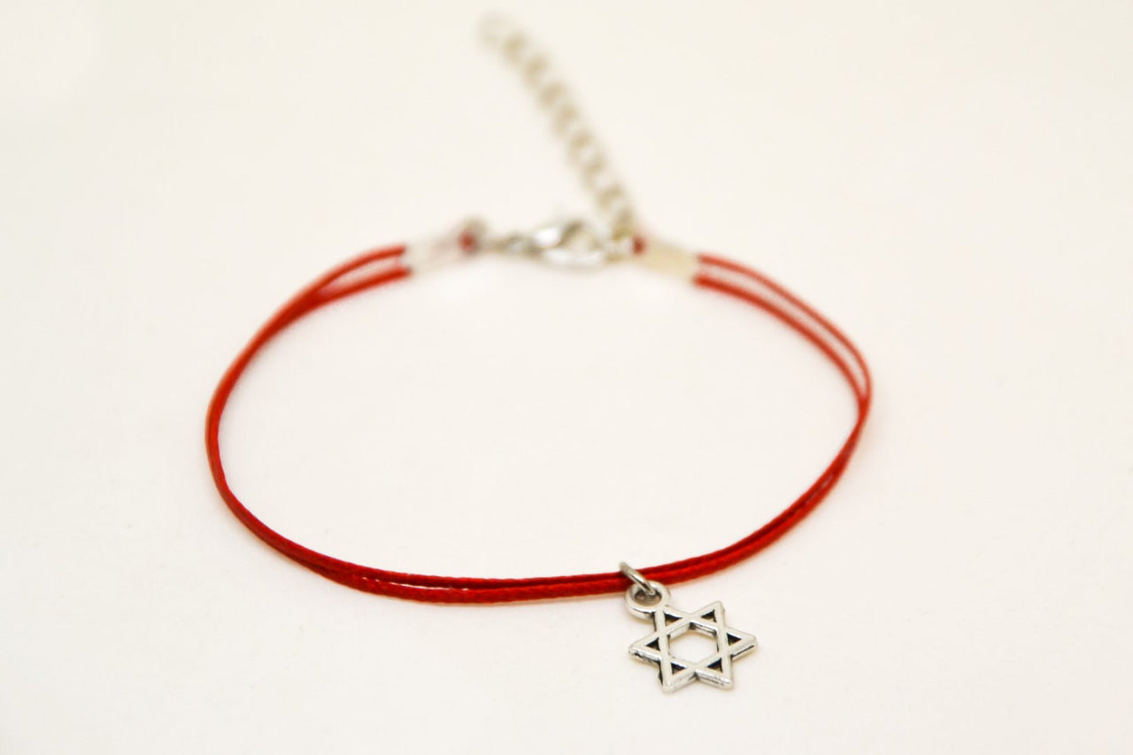 Star of David bracelet, red cord - shani-adi-jewerly