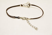 Brown bracelet with silver Trinity charm for women - shani-adi-jewerly
