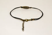 Black leaf bracelet, black cord - shani-adi-jewerly