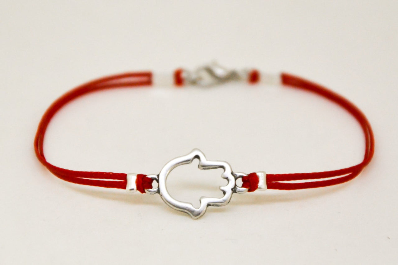 Red Kabbalah Hamsa bracelet for men, red string - shani-adi-jewerly