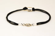 Men's Zodiac signs bracelet, capricorn sign, black cord - shani-adi-jewerly