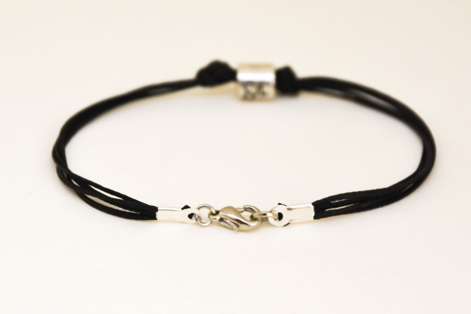 Men's Zodiac signs bracelet, capricorn sign, black cord - shani-adi-jewerly