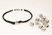 Men's Zodiac signs bracelet, capricorn sign, black cord - shani-adi-jewerly