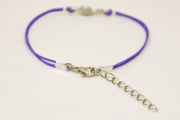 Purple cord bracelet with a silver Treble clef charm - shani-adi-jewerly
