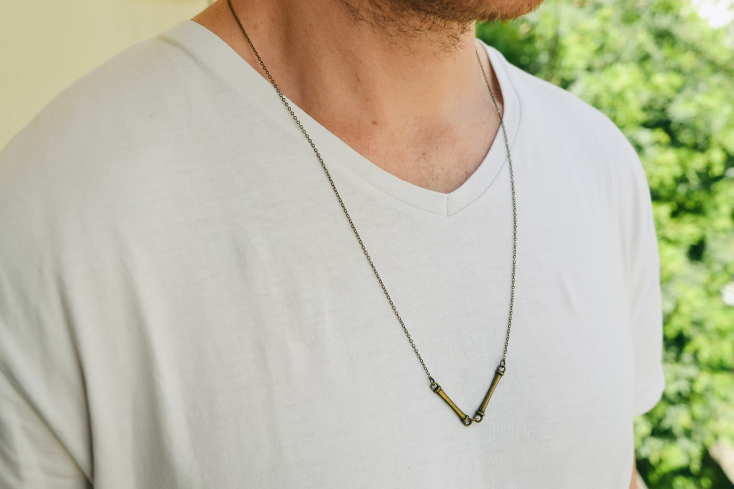 Bronze bars necklace for men - shani-adi-jewerly