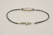 Silver Cross bracelet for men, gray cord, - shani-adi-jewerly