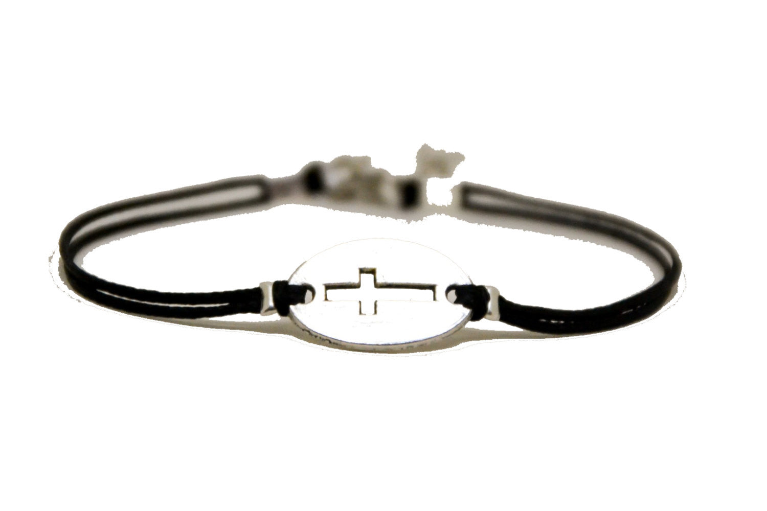 Women bracelet with silver cross round charm - shani-adi-jewerly