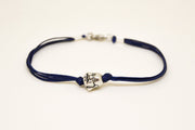 Men's bracelet with silver smiling buddha charm - shani-adi-jewerly