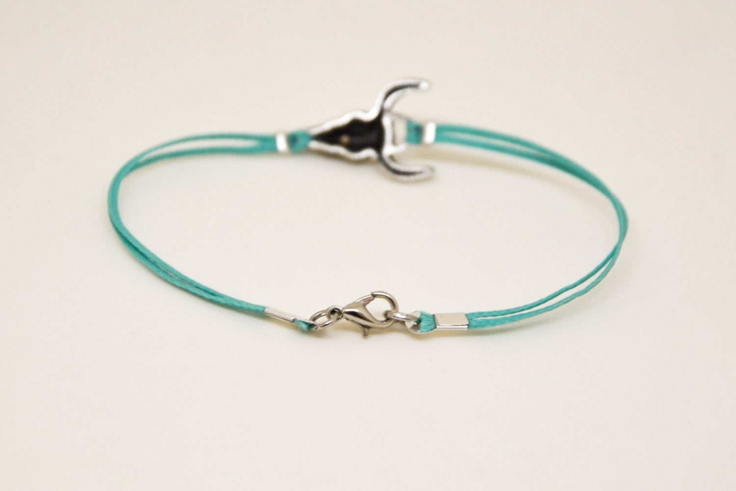 Men's bracelet with silver bull charm - shani-adi-jewerly