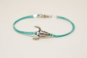 Men's bracelet with silver bull charm - shani-adi-jewerly