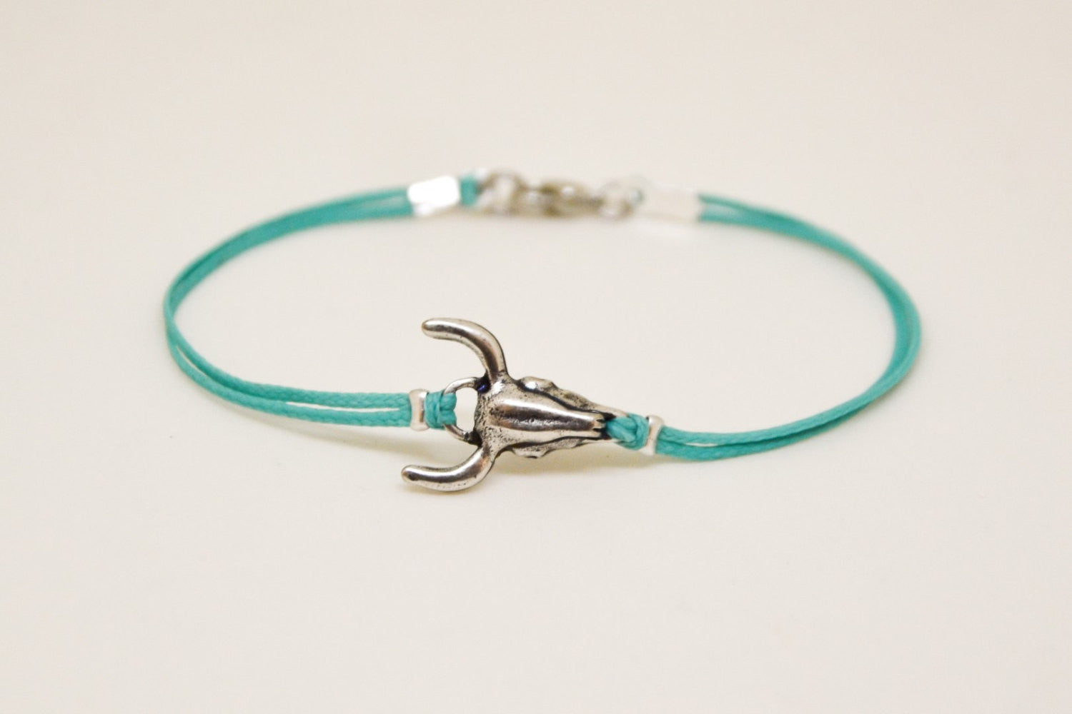 Men's bracelet with silver bull charm - shani-adi-jewerly