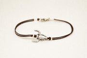 Bull head bracelet for men, brown cords, men's jewellery - shani-adi-jewerly