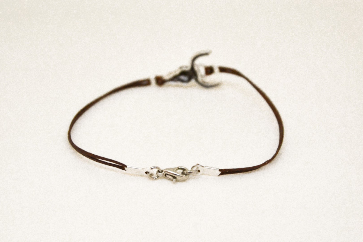 Bull head bracelet for men, brown cords, men's jewellery - shani-adi-jewerly