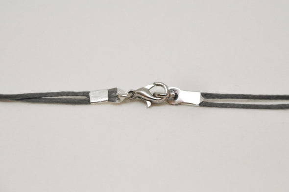 Bull's head necklace for men, gray cord, - shani-adi-jewerly