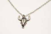 Bull's head stainless steel chain necklace for men - shani-adi-jewerly