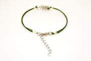 Snowflake bracelet, green cord - shani-adi-jewerly