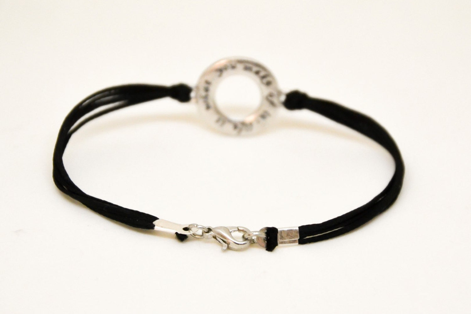 Life is what you make of it bracelet for men, black cord - shani-adi-jewerly