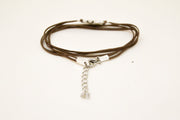 Wrapped bracelet with Tibetan silver Lotus charm - shani-adi-jewerly