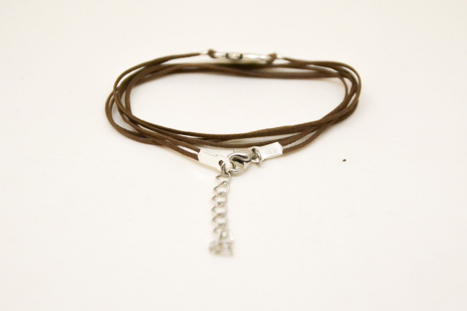 Wrapped bracelet with Tibetan silver Lotus charm - shani-adi-jewerly