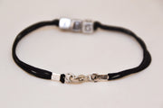 Vegetarian bracelet for men, black cords - shani-adi-jewerly