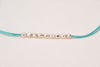 Silver beads bracelet, turquoise cord - shani-adi-jewerly