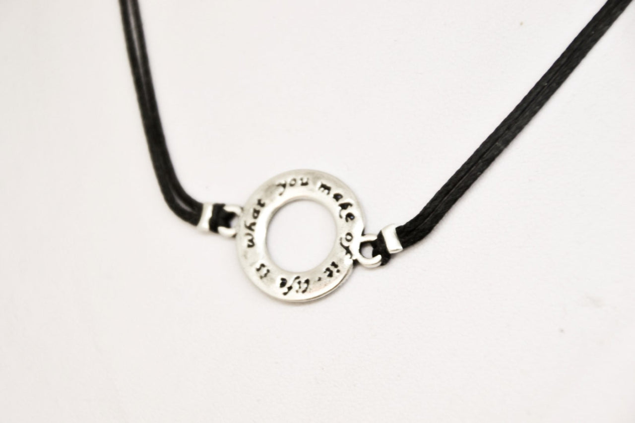 Life is what you make of it' black choker necklace - shani-adi-jewerly