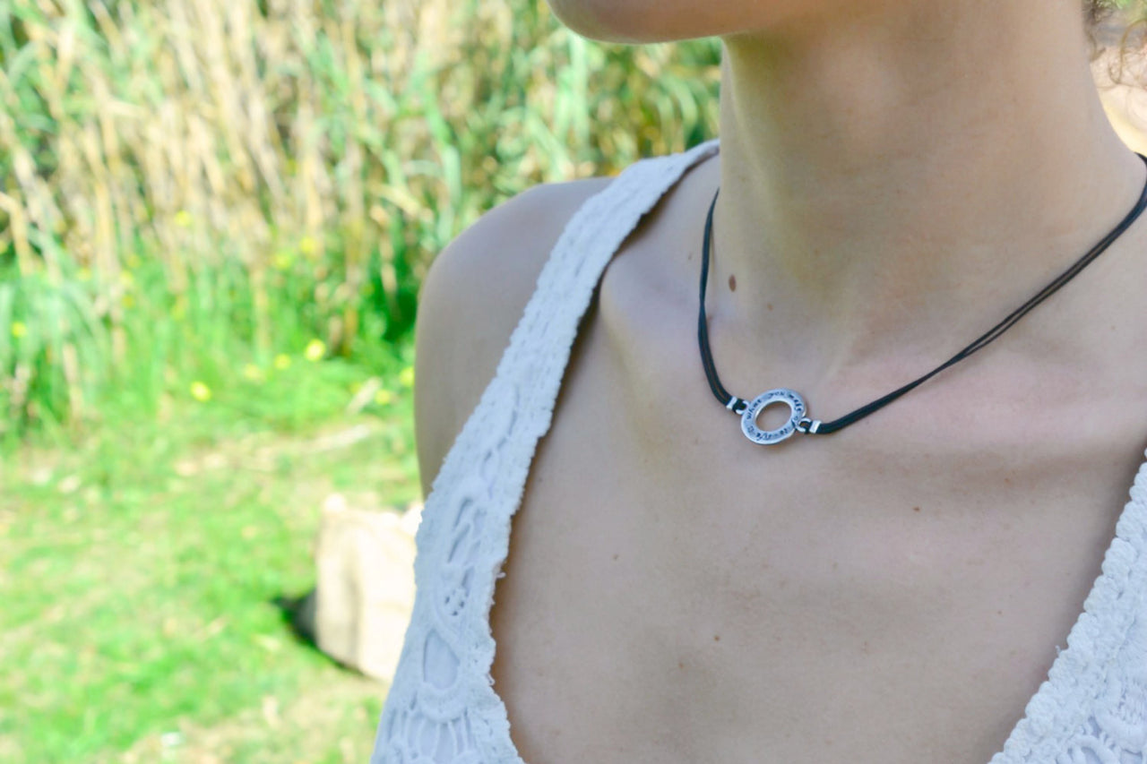 Life is what you make of it' black choker necklace - shani-adi-jewerly