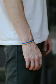 Pride bracelet, rainbow flag strap bracelet, LGBT gift - shani-adi-jewerly