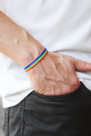Pride bracelet, rainbow flag strap bracelet, LGBT gift - shani-adi-jewerly