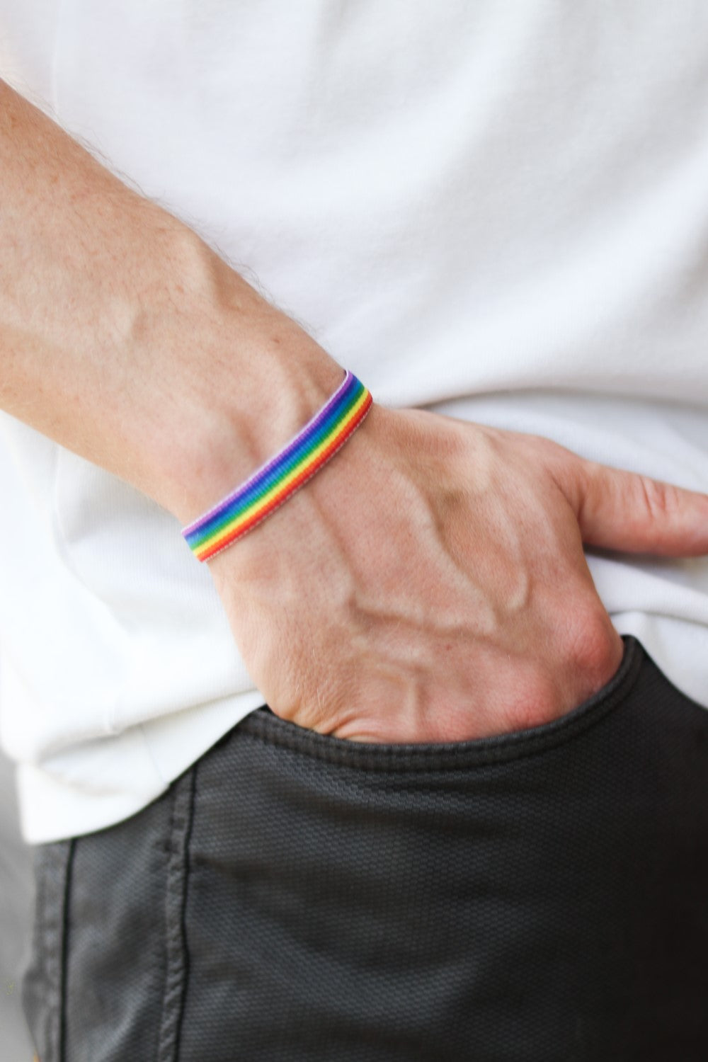 Pride bracelet, rainbow flag strap bracelet, LGBT gift - shani-adi-jewerly